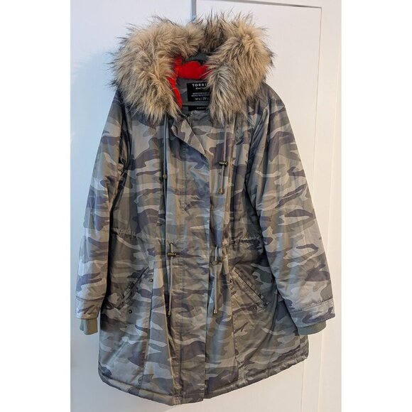 torrid Jackets & Blazers - Torrid Camo Fur Hood Winter Parka